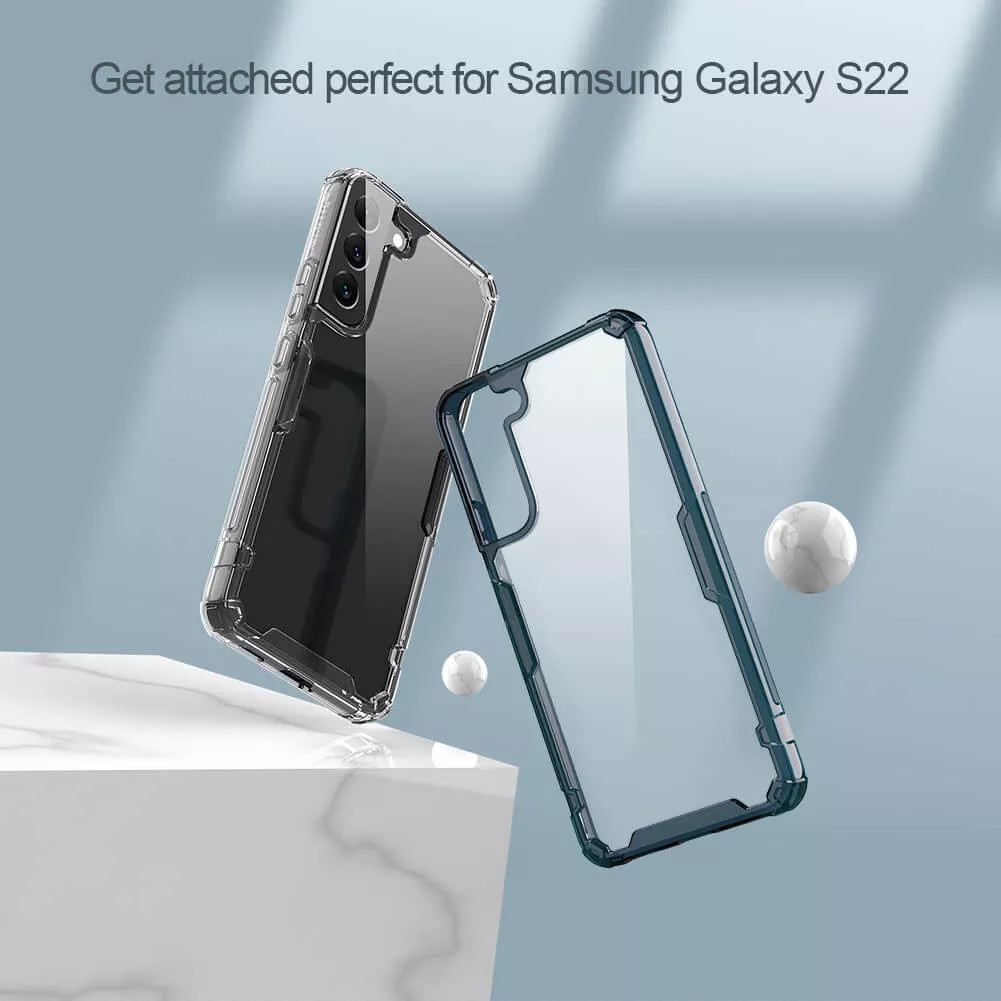 Ốp lưng silicon dẻo trong suốt cho Samsung Galaxy S22 hiệu Nillkin Nature Pro
