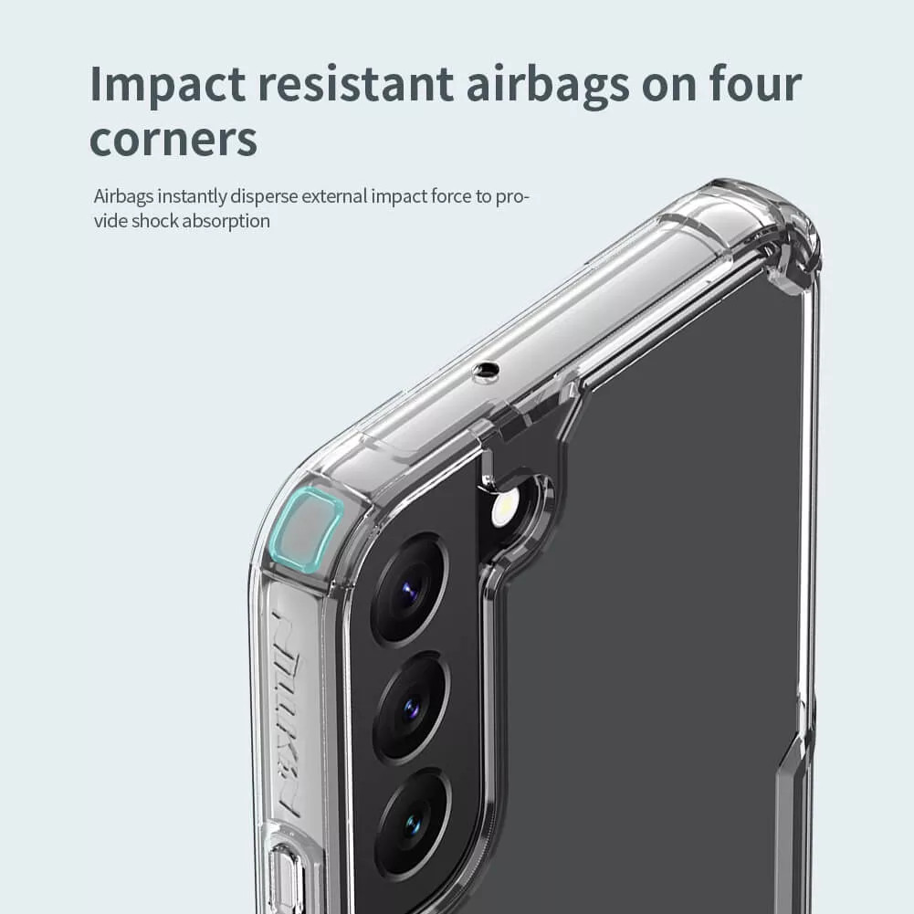 Ốp lưng silicon dẻo trong suốt cho Samsung Galaxy S22 hiệu Nillkin Nature Pro