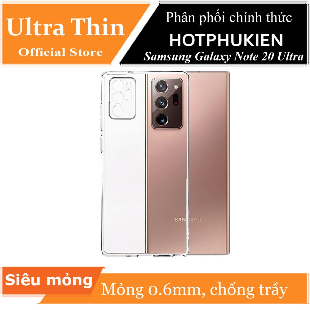 Ốp lưng dẻo silicon trong suốt cho Samsung Galaxy Note 20 Ultra hiệu Ultra Thin có màn bảo vệ Camera