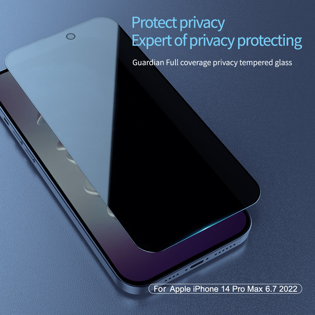 Miếng dán cường lực chống nhìn trộm cho iPhone 14 Pro hiệu Nillkin Amazing Guardian