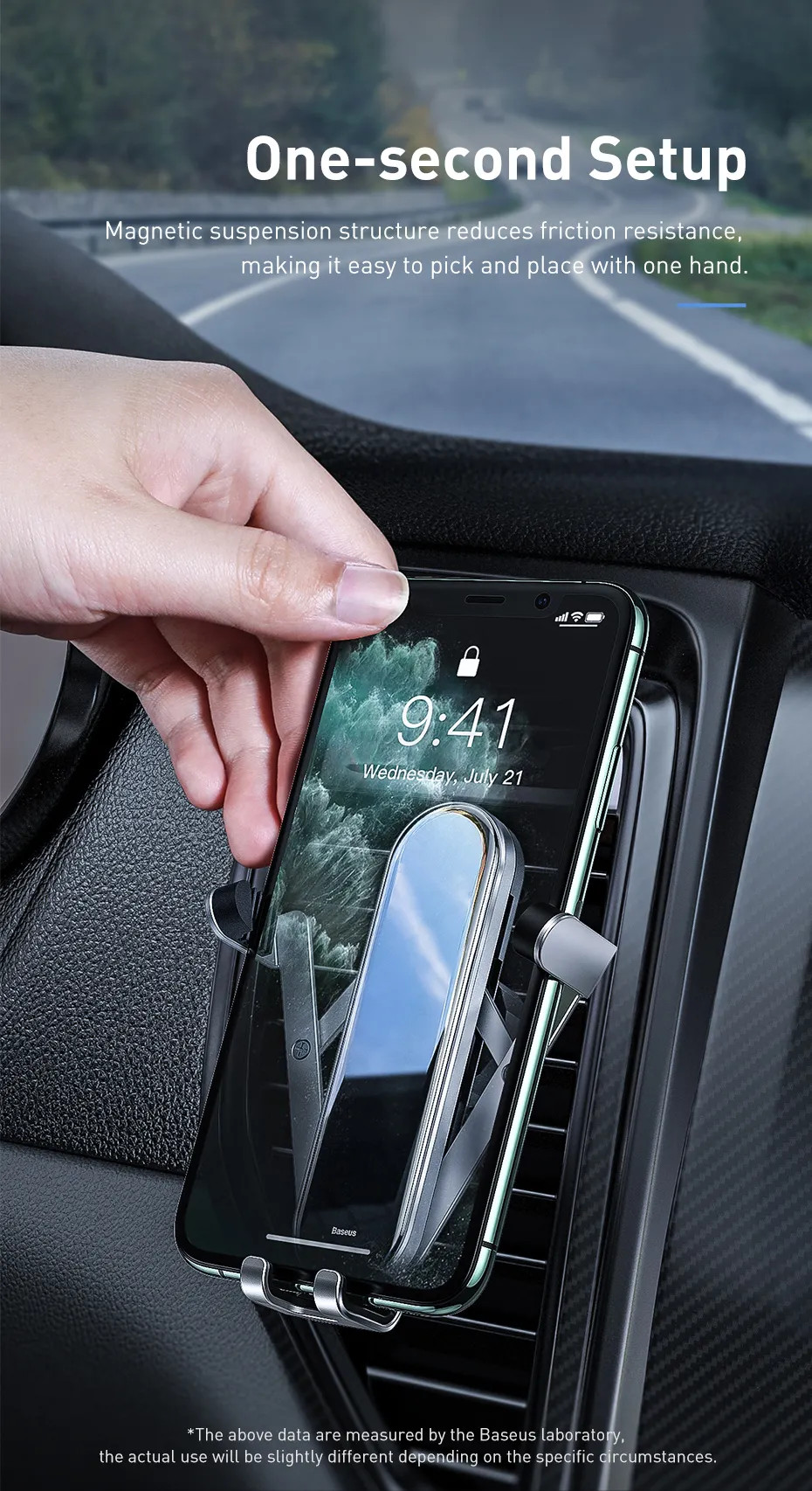 Giá đỡ điện thoại khóa mở tự động cho xe hơi ô tô hiệu Baseus Pen Gravity Car Mount