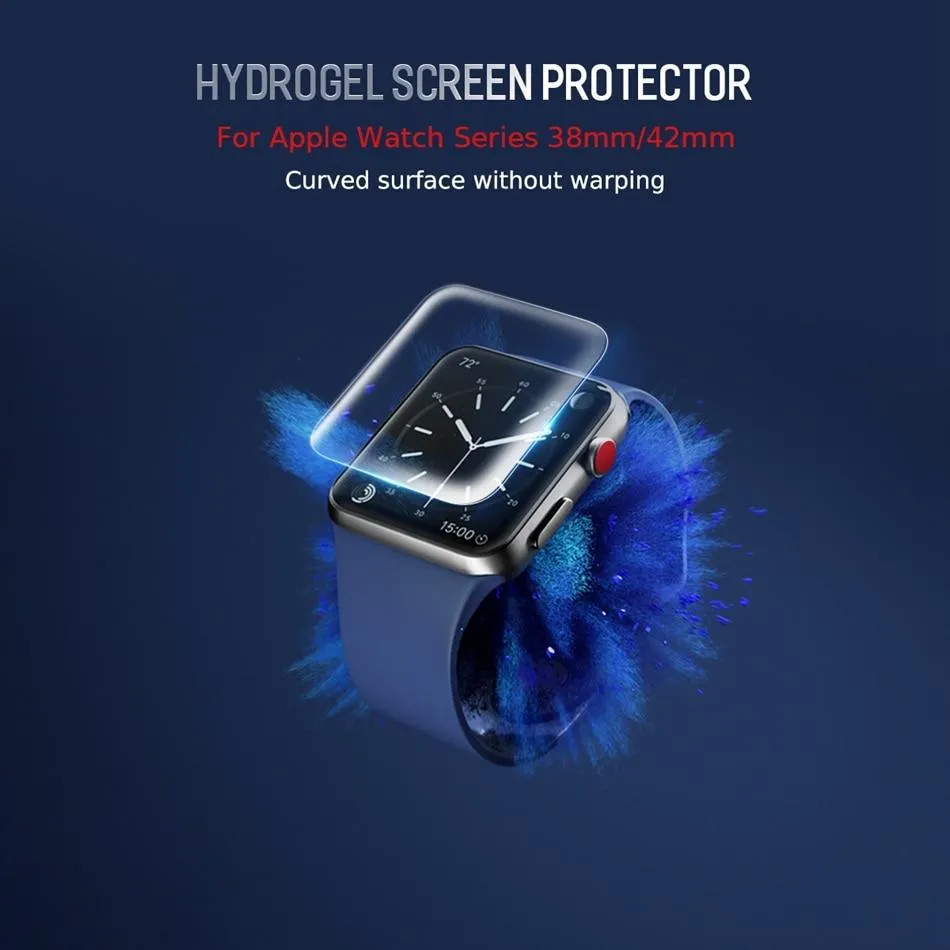 Bộ 2 miếng dán màn hình silicon chống trầy cho Apple Watch 38mm hiệu Rock Hydrogel