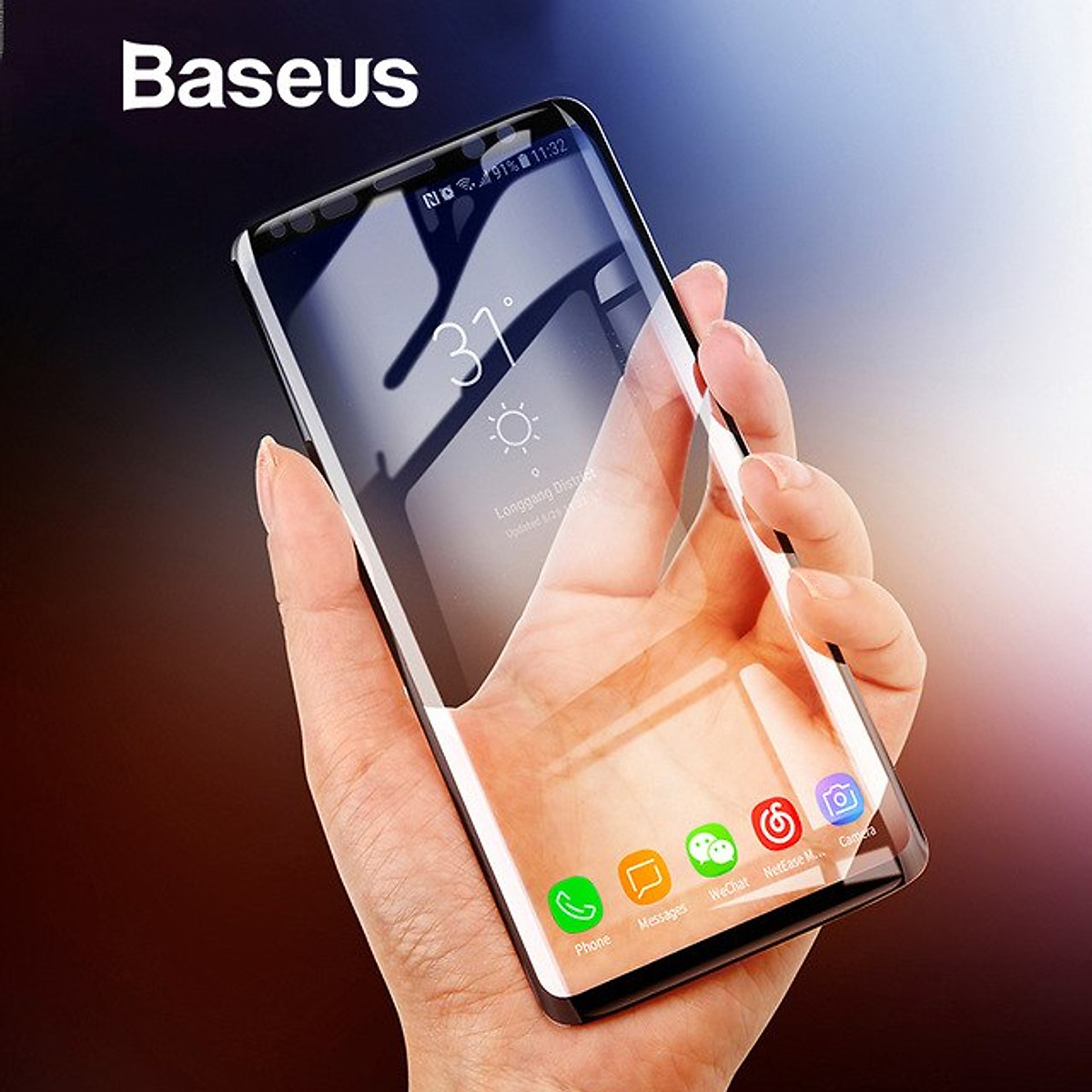 Miếng dán kính cường lực full 3D cho Samsung Galaxy S9 - S9 Plus hiệu Baseus
