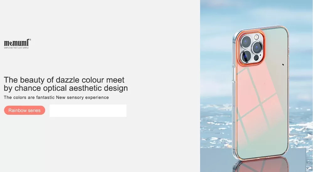 Ốp lưng chống sốc đổi màu cho iPhone 13 Pro hiệu Memumi Rainbow Iridescent