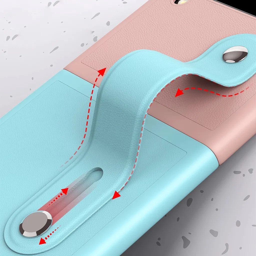 Ốp lưng silicon chống sốc kèm đai đeo chống rơi rớt cho Samsung Galaxy Z Flip 3 / Galaxy Z Flip 4 hiệu HOTCASE Wristband Stand Phone Case