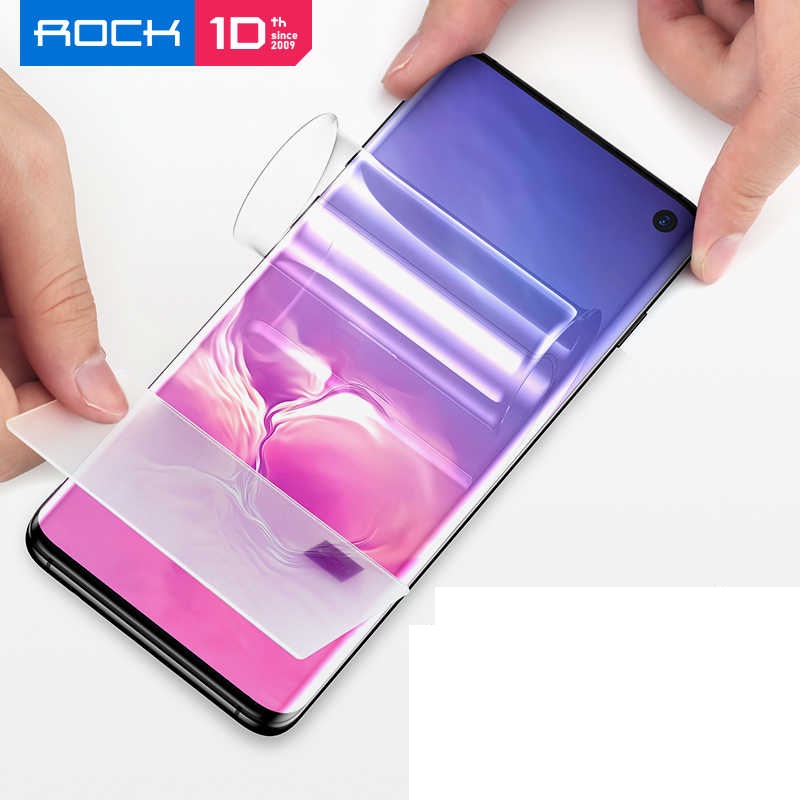 Miếng dán màn hình silicon Full 3D cho Samsung Galaxy S10 - S10 Plus hiệu Rock Hydrogel