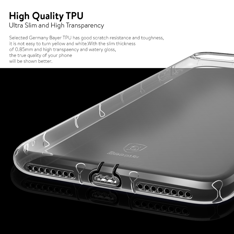 Ốp lưng silicon nhám siêu mỏng chống trầy cho iPhone 7 Plus / iPhone 8 Plus hiệu Baseus Super Slim Stylish Choice