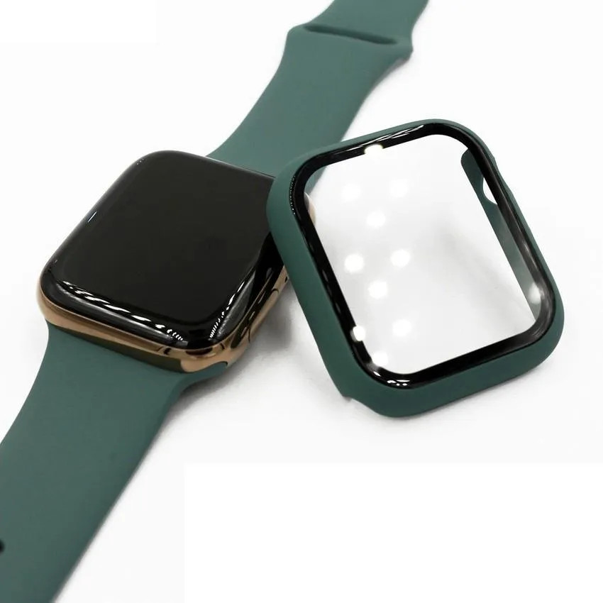 Ốp Silicon Bề Mặt Kính Cường Lực Cho Apple Watch 38mm Hiệu HOTCASE