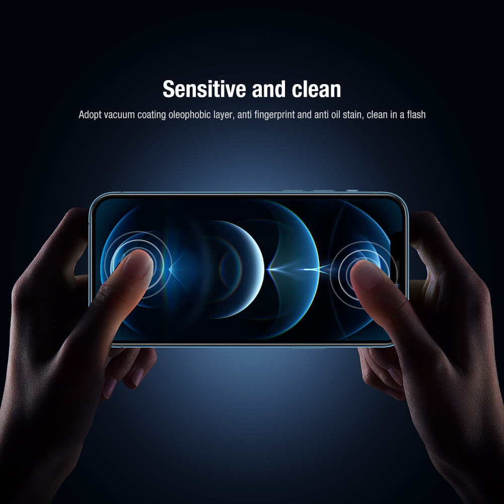 Bộ miếng dán kính cường lực và cường lực bảo vệ Camera cho iPhone 13 Pro Max hiệu Nillkin Invisible Guard