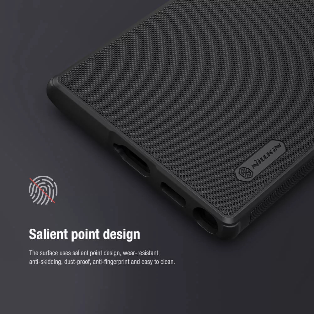 Ốp lưng chống sốc cho Samsung Galaxy S22 Ultra mặt lưng nhám sần hiệu Nillkin Super Frosted Shield Pro