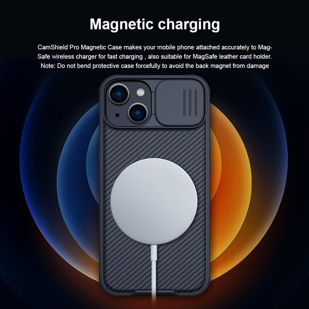 Ốp lưng chống sốc hỗ trợ sạc Magsafe cho iPhone 14 Plus (6.7 inch) bảo vệ Camera hiệu Nillkin Camshield Pro