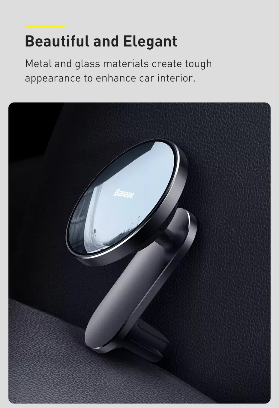 Giá đỡ điện thoại sạc không dây sạc nhanh 15W tích hợp nam châm chuẩn Qi dùng trên xe hơi / ô tô / để bàn hiệu Baseus Big Energy Car Mount Wireless Charger