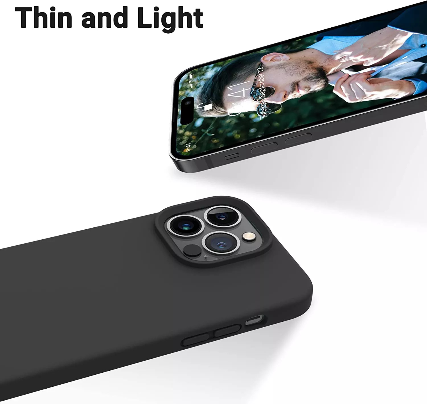 Ốp lưng chống sốc  siêu mỏng 0.3mm cho iPhone 14 Pro Max (6.7 inch) hiệu Memumi Liquid Silicon Case