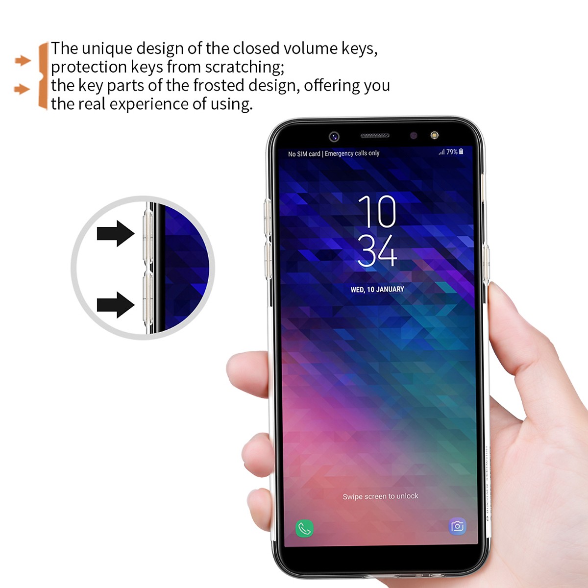 Ốp lưng dẻo silicon trong suốt cho Samsung Galaxy A6 2018 hiệu Ultra Thin