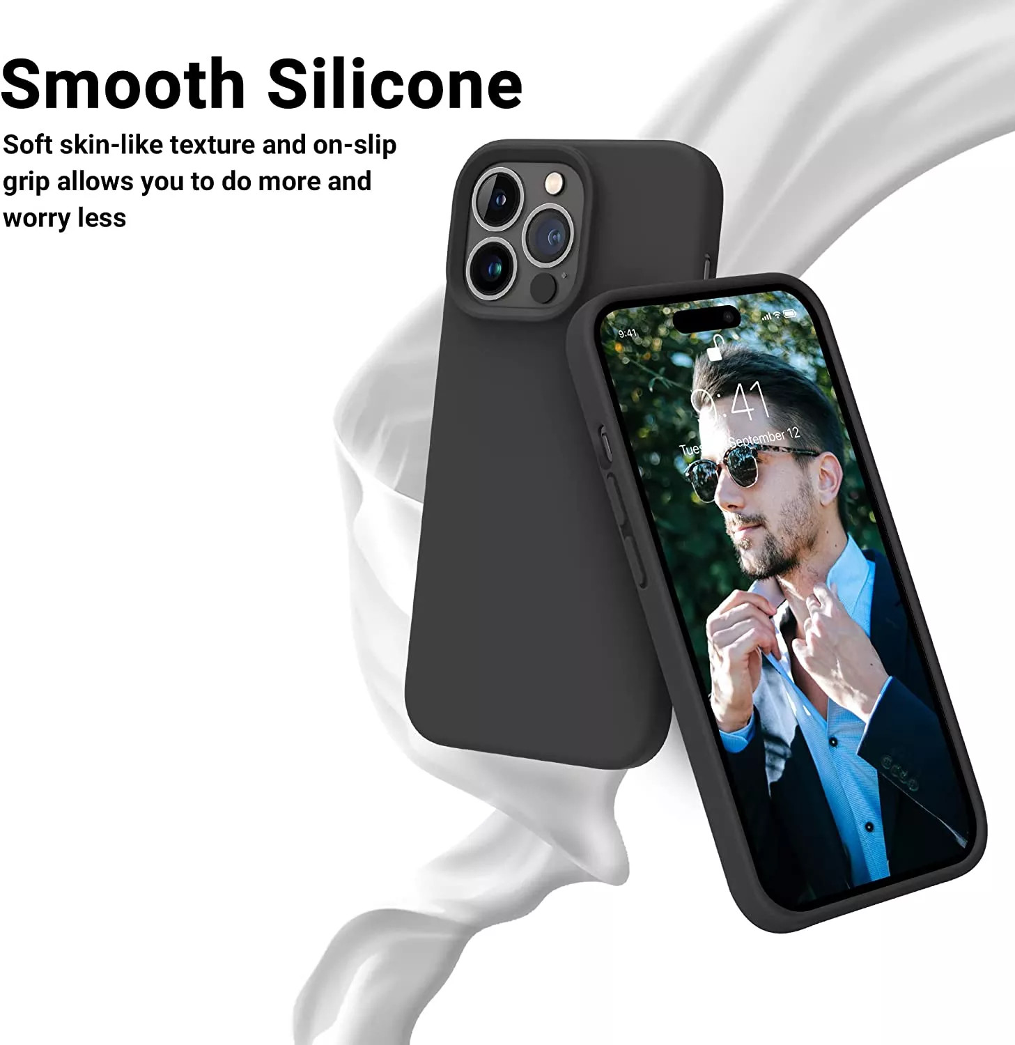 Ốp lưng chống sốc  siêu mỏng 0.3mm cho iPhone 14 Pro Max (6.7 inch) hiệu Memumi Liquid Silicon Case