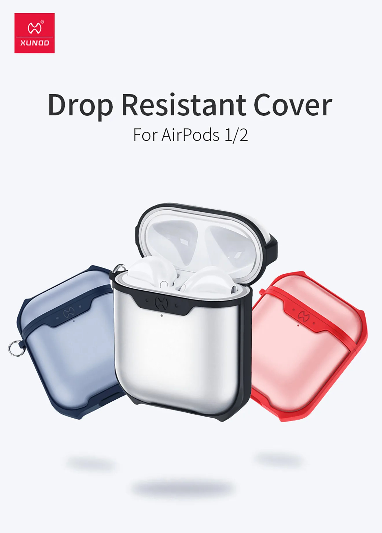 Bao case silicon chống sốc siêu mỏng cho tai nghe Apple Airpods 1 / 2 hiệu XUNDD Drop Resistant (Thiết kế siêu mỏng kiểu dáng viền màu bảo vệ chắc chắn)