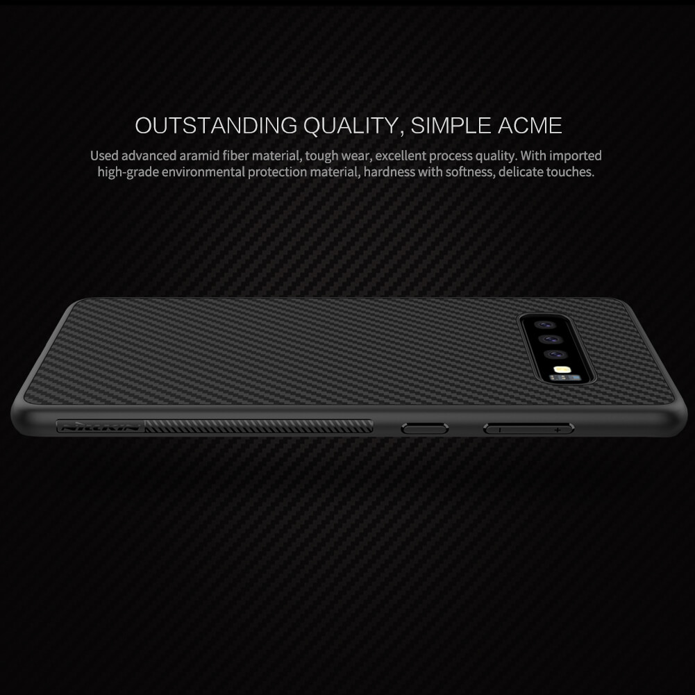 Ốp lưng chống sốc sợi Carbon cho Samsung Galaxy S10 - S10 Plus hiệu Nillkin