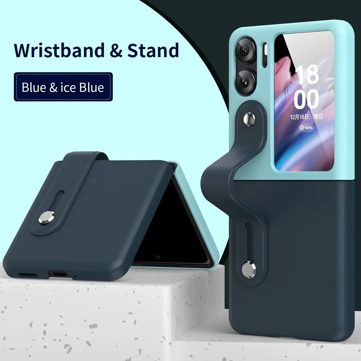 Ốp lưng đai đeo hand trap chống sốc cho Oppo Find N2 Flip hiệu HOTCASE Wristband Stand Phone Case - chất liệu cao cấp, thiết kế thời trang sang trọng có đai đeo tay an toàn
