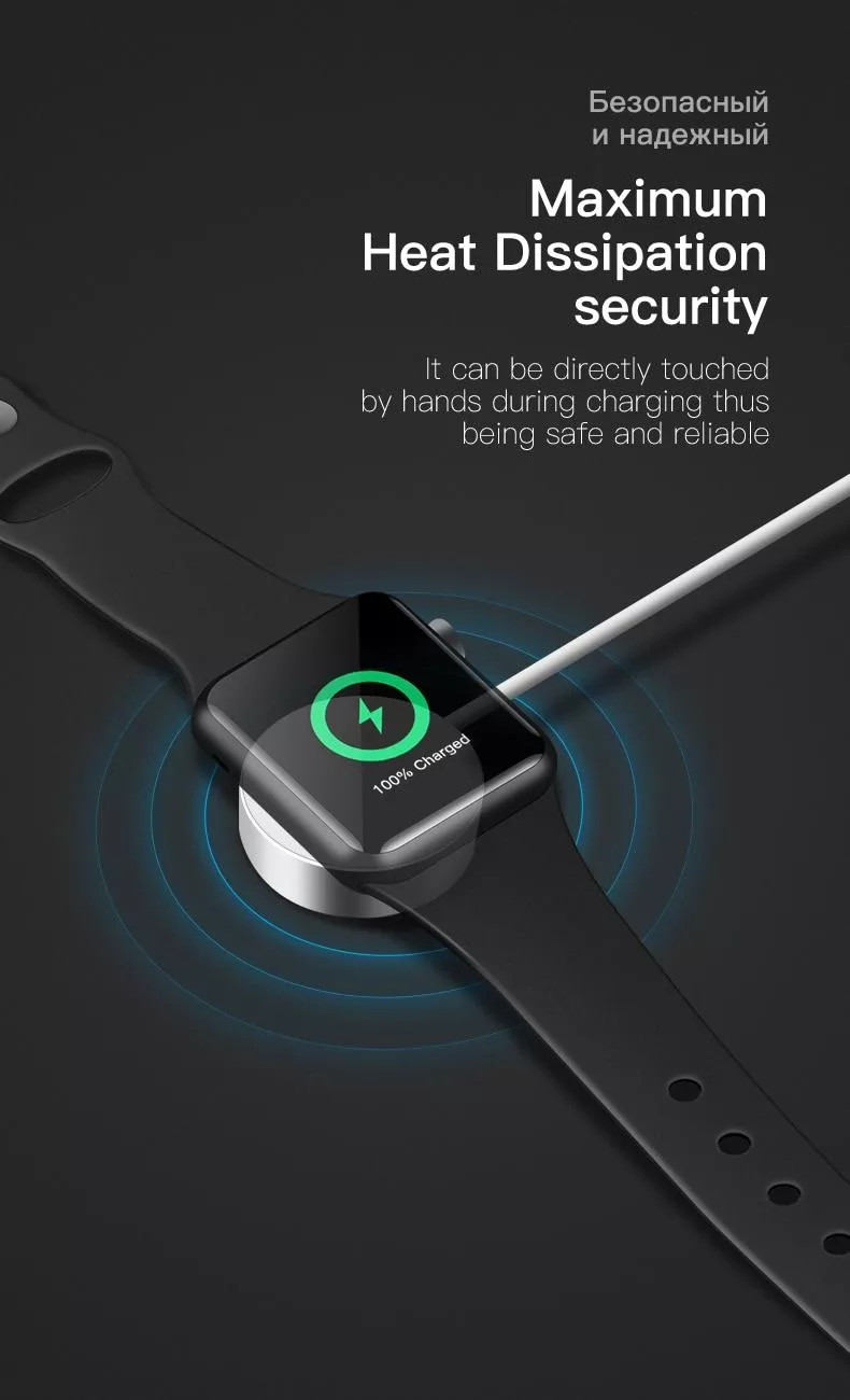 Dock sạc không dây hít nam châm hỗ trợ sạc nhanh 3.5W dành cho Apple Watch series 1 / 2 / 3 / 4 / 5 / 6 / 7 / SE chuẩn MFi hiệu Wiwu M9 sạc được tất cả phiên bản Apple Watch, chip sạc thông minh, Type-C input