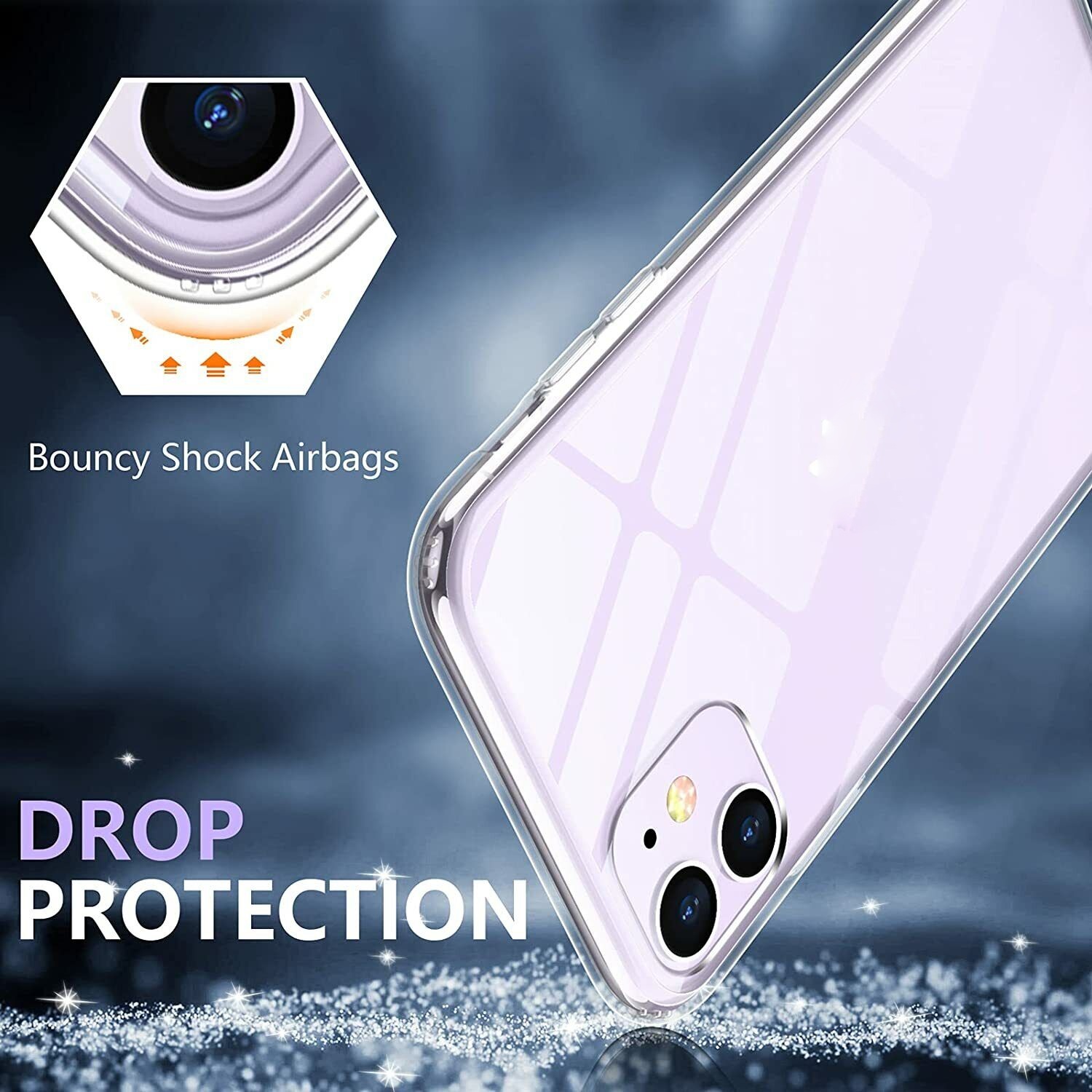 Ốp lưng chống sốc trong suốt cho iPhone 11 Pro Max hiệu Memumi Glitter siêu mỏng 1.5mm độ trong tuyệt đối, chống trầy xước, chống ố vàng, tản nhiệt tốt