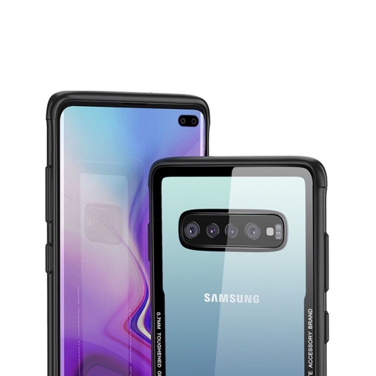 Ốp lưng siêu mỏng kính cường & viền silicon bảo vệ cho Samsung Galaxy S10 - S10 Plus hiệu Likgus Glass Case