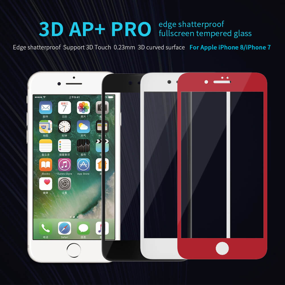 1Miếng dán kính cường lực full 3D cho iPhone SE 2020 / iPhone 7 / iPhone 8 hiệu Nillkin AP+ Pro