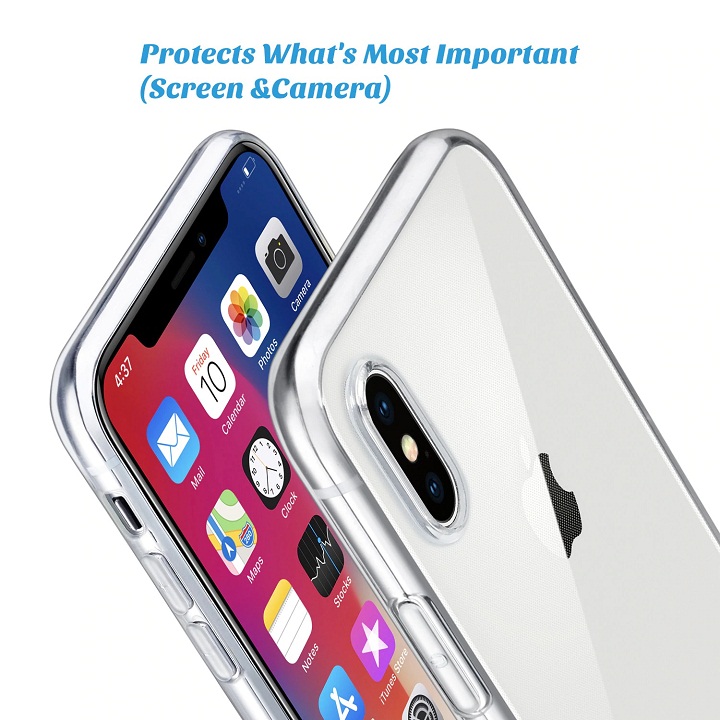Ốp lưng dẻo silicon trong suốt cho iPhone XS Max hiệu Ultra Thin siêu mỏng 0.6mm, chống trầy, chống bụi