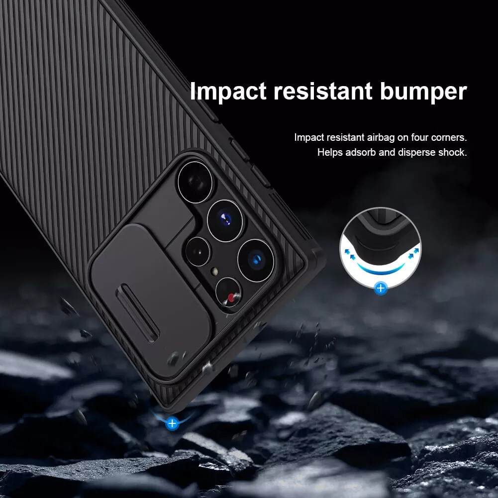 Ốp lưng chống sốc cho Samsung Galaxy S22 Ultra bảo vệ Camera hiệu Nillkin Camshield Pro