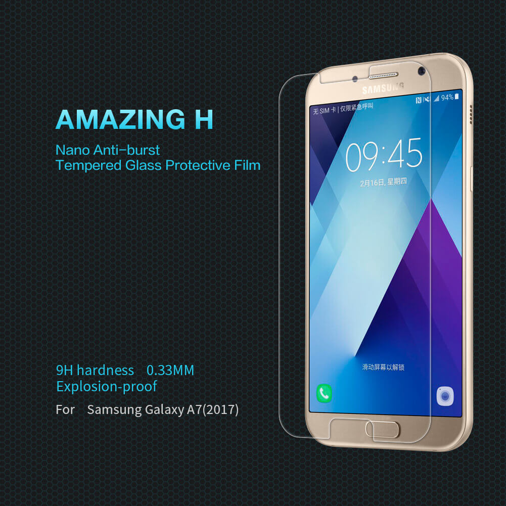 Miếng dán kính cường lực 9H cho Samsung Galaxy A7 2017 hiệu Nillkin