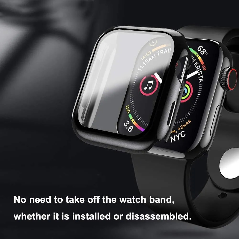 Ốp Silicon Bề Mặt Kính Cường Lực Cho Apple Watch 38mm Hiệu HOTCASE