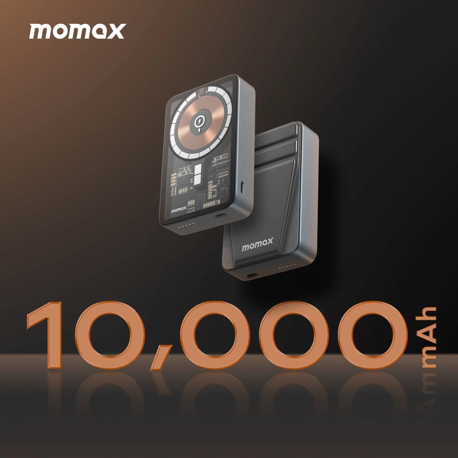 Pin sạc dự phòng 10000mAh hỗ trợ sạc nhanh không dây 15W và sạc nhanh có dây chuẩn PD 3.0 20W kiêm giá đỡ điện thoại hiệu Momax Q.Mag Power 11 Magnetic
