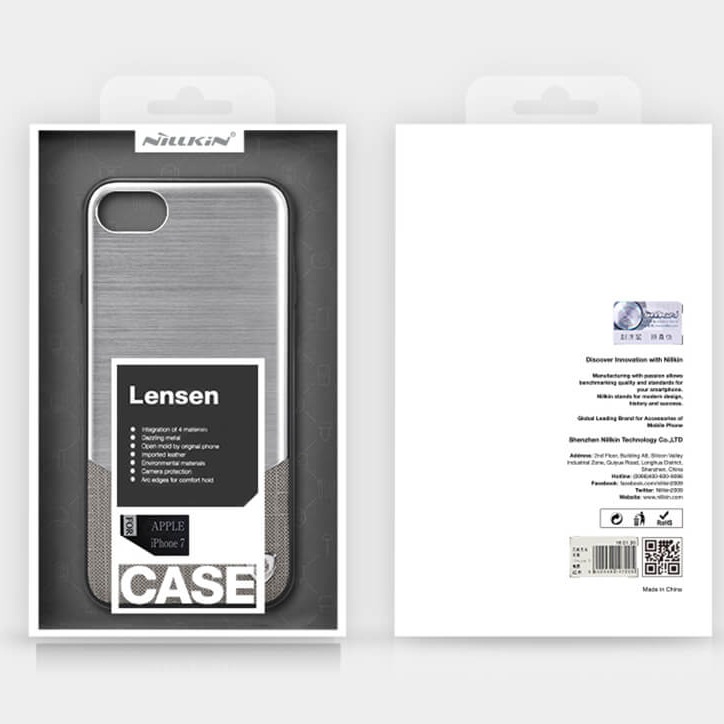 Ốp lưng kim loại & Vải bảo vệ toàn diện cho iPhone SE 2020 / iPhone 7 / iPhone 8 hiệu Nillkin Lensen