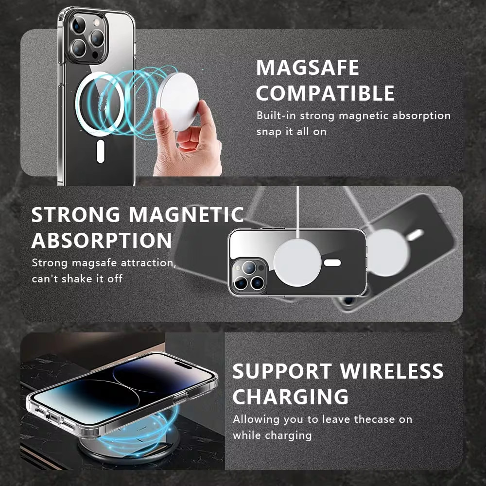 Ốp lưng chống sốc trong suốt hỗ trợ sạc Magsafe cho iPhone 14 Pro Max (6.7 inch) hiệu X-Level Magic Magnets Series