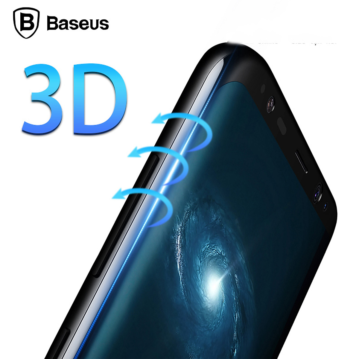Miếng dán kính cường lực full 3D cho Samsung Galaxy S8 - S8 Plus hiệu Baseus