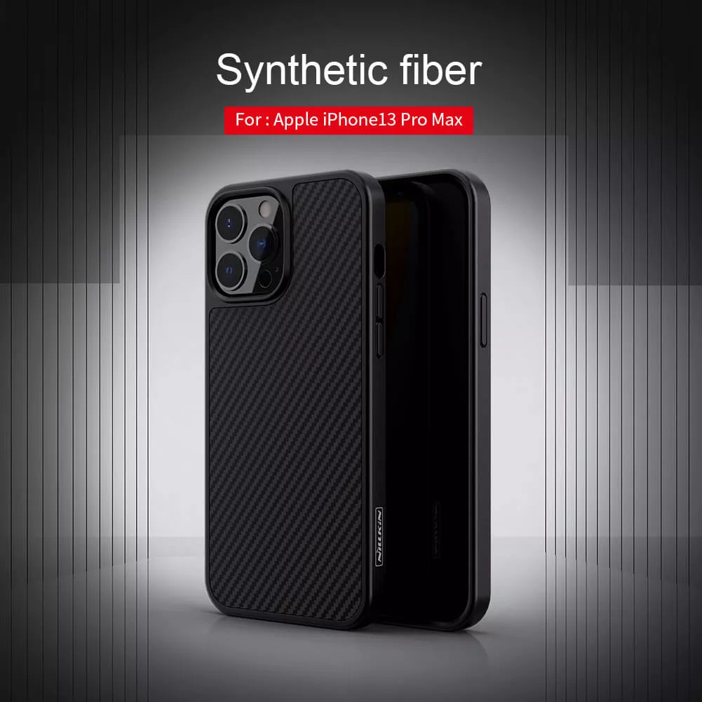 Ốp lưng chống sốc siêu mỏng cho iPhone 13 Pro chất liệu sợi carbon cao cấp hiệu Nillkin Synthetic fiber