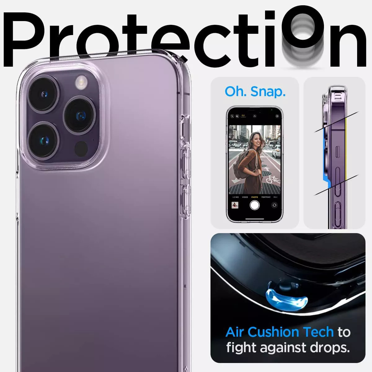 Ốp lưng chống sốc trong suốt cho iPhone 14 / 14 Plus / 14 Pro / 14 Pro Max hiệu Memumi Crystal Clear Case