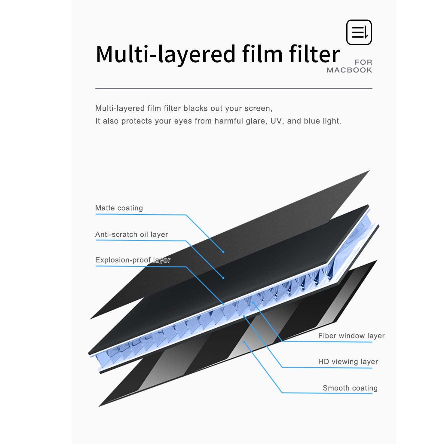 Miếng dán chống nhìn trộm film từ tính cho Macbook Pro 14 inch hiệu WIWU Magnetic Screen Protector Privacy mỏng 0.3mm, full 3D, chống lóa