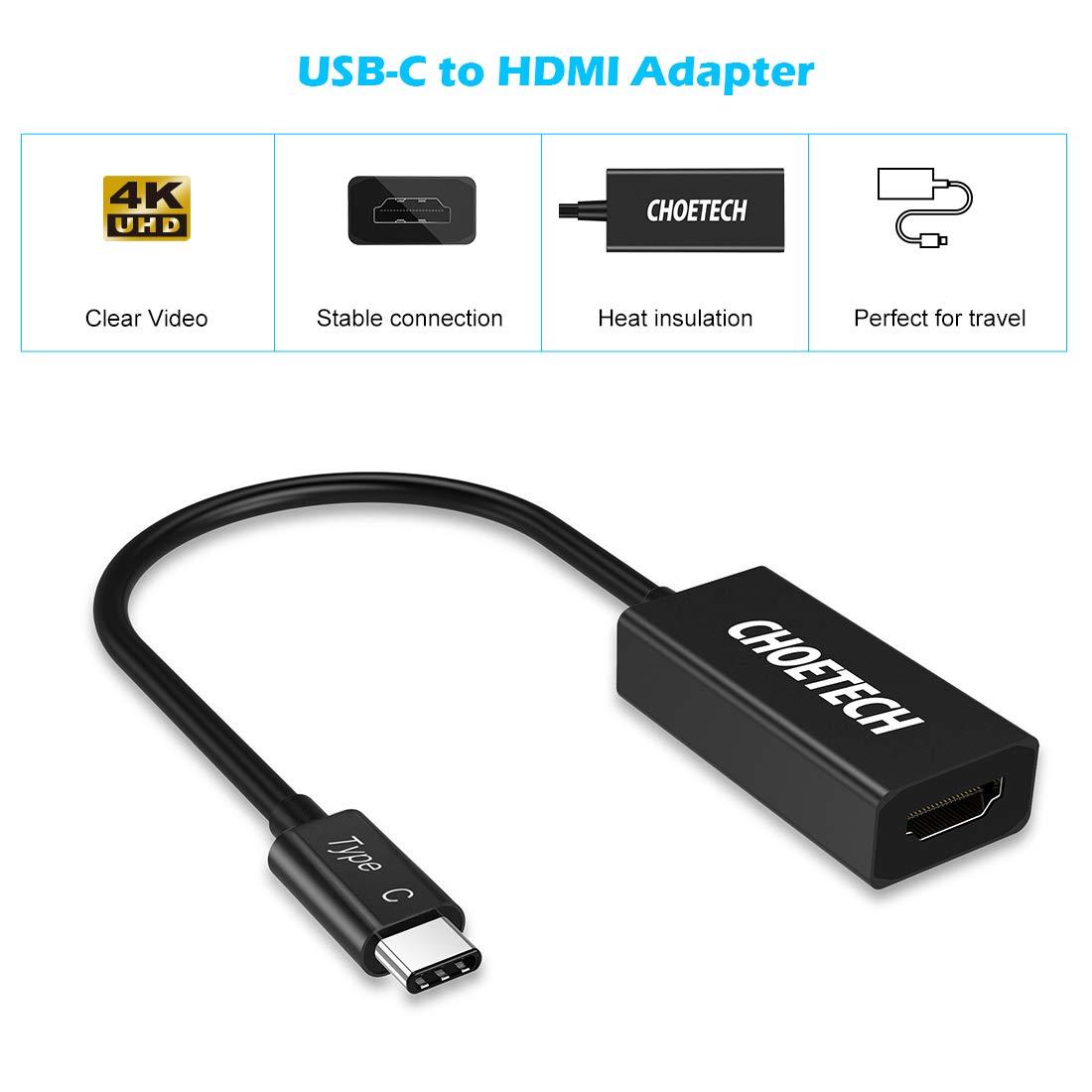 Đầu chuyển Adapter Type-C ra cổng HDMI chuẩn 4K hiệu CHOETECH HUB-H05