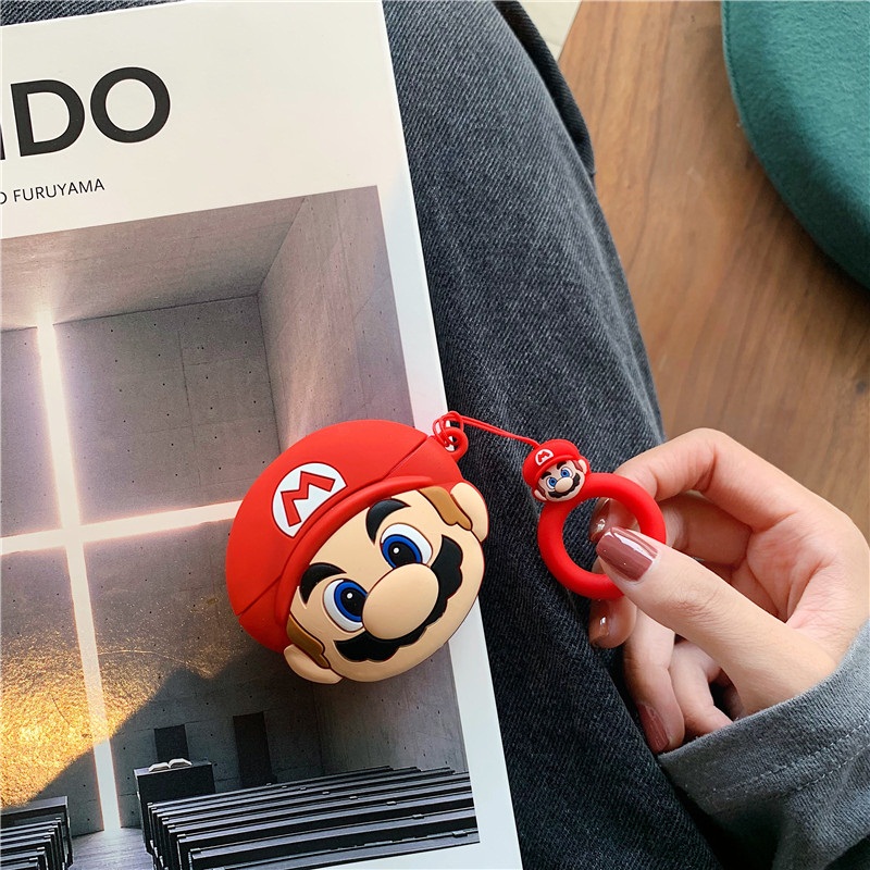 Bao case silicon chống sốc cho tai nghe Apple Airpods Pro kiểu dáng Super Mario