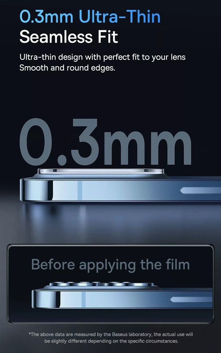 Bộ 2 miếng dán kính cường lực Full bảo vệ Camera cho iPhone 14 Pro / 14 Pro Max hiệu Baseus Full-coverage Lens mang lại khả năng quay video 8K