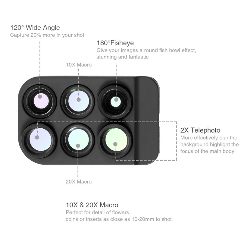 Ốp lưng kèm 6 ống kính đa năng cho iPhone X - Xs - Xs Max hiệu Momax X-Lens