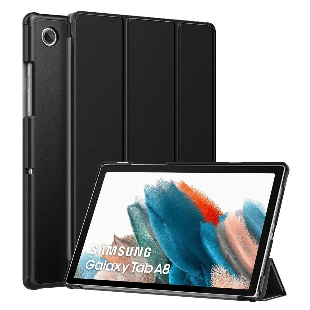 Bao da chống sốc cho Samsung Galaxy Tab A8 10.5 inch 2022 (SM-X200 / X205 / X207) hiệu HOTCASE thiết kế siêu mỏng hỗ trợ Smartsleep, gập nhiều tư thế, mặt da siêu mịn