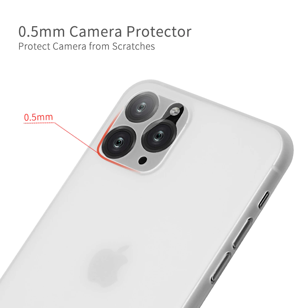 Ốp lưng nhám siêu mỏng 0.3mm cho iPhone 11 Pro - 11 Pro Max hiệu Memumi có gờ bảo vệ camera