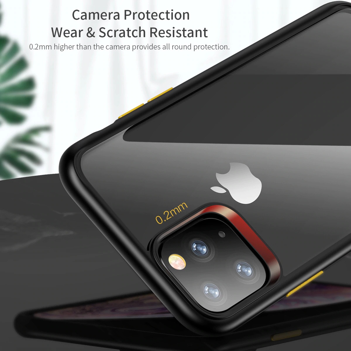 Ốp lưng silicon chống sốc trong suốt viền màu cho iPhone 11 Pro - 11 Pro Max  Hiệu Rock Guard Pro