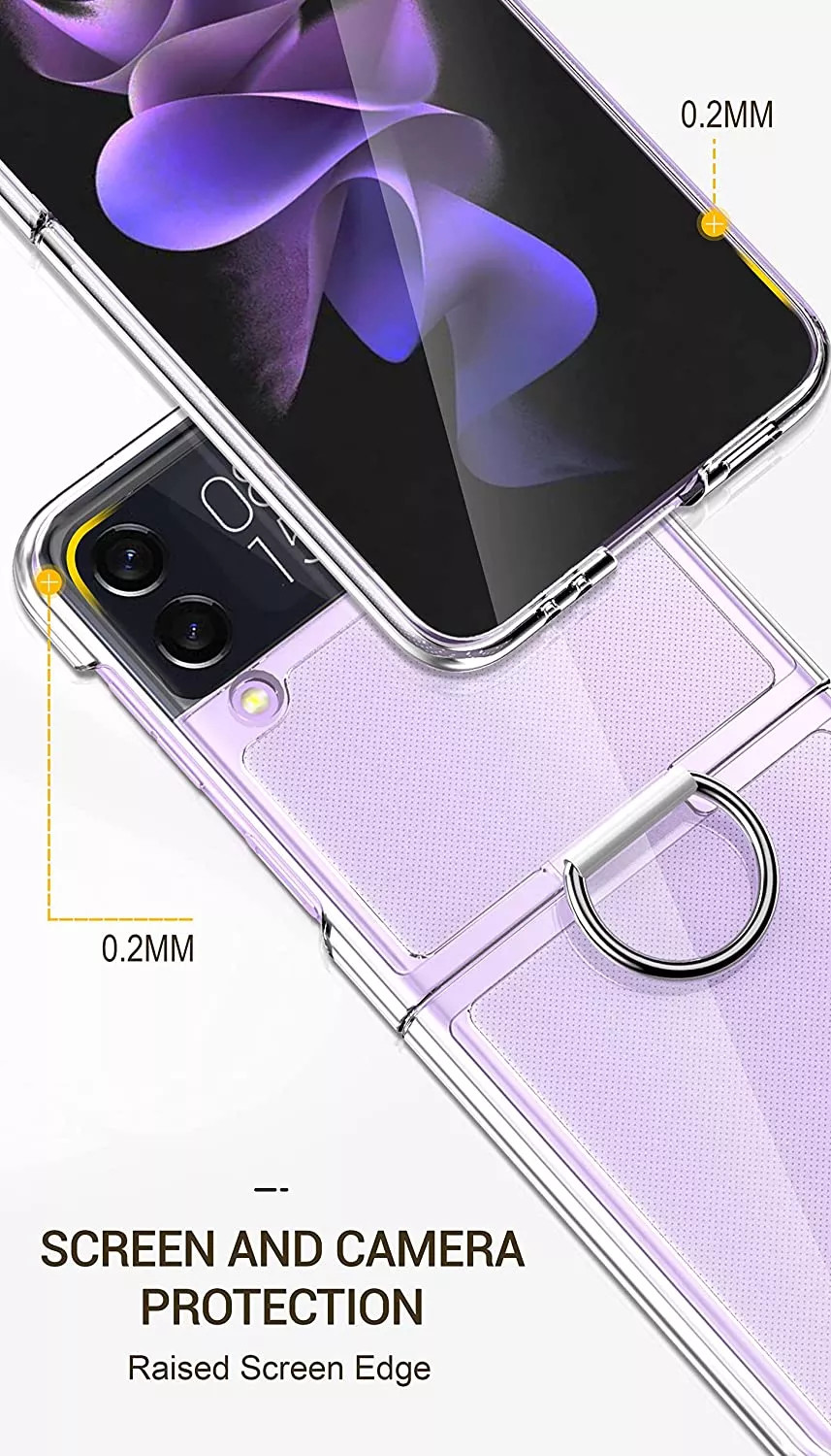 Ốp lưng chống sốc trong suốt kèm iring cho Samsung Galaxy Z Flip 4 hiệu Likgus Cover Ring