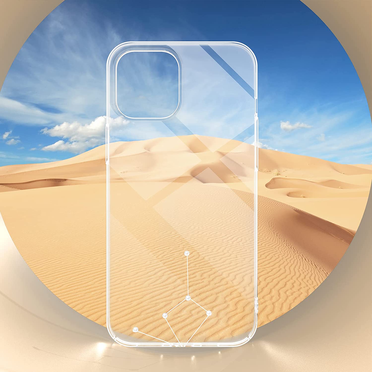 Ốp lưng chống sốc trong suốt đính đá swarovski cho iPhone 13 hiệu Memumi Swarovski Crystal