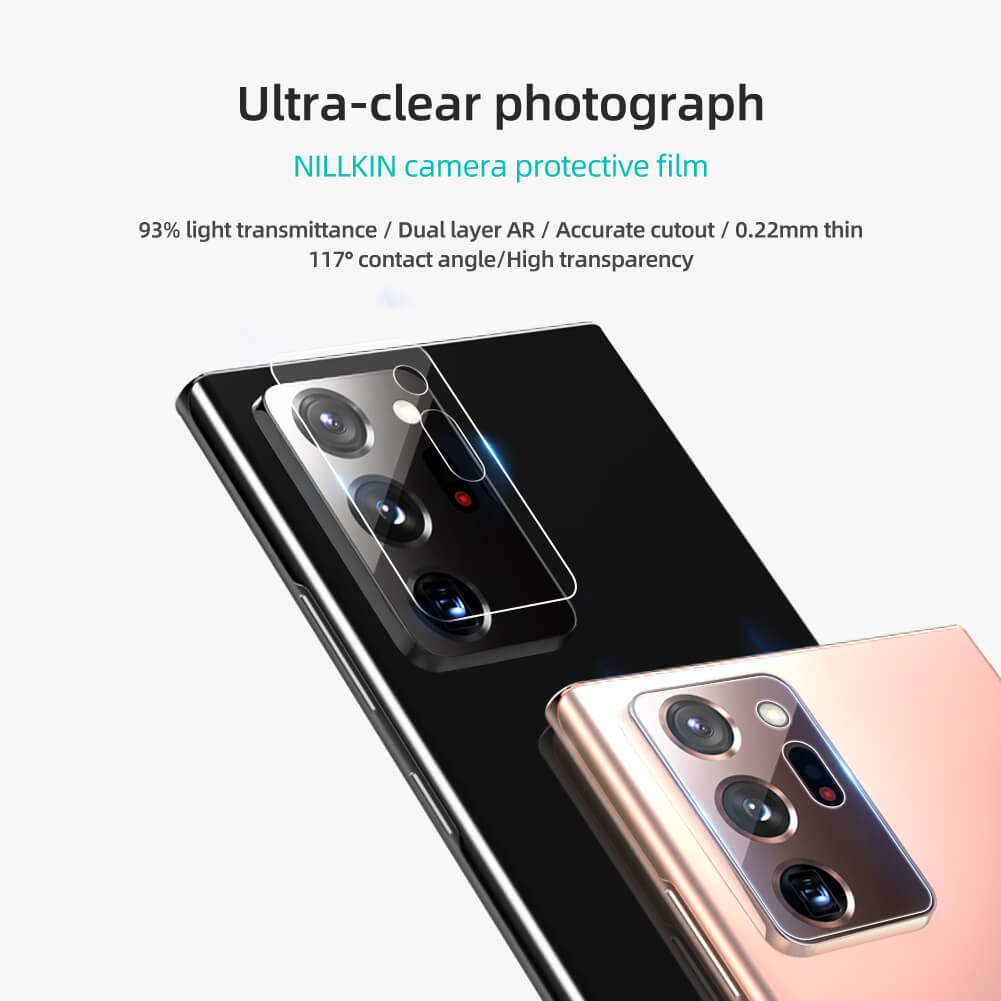 Bộ 2 Miếng dán kính cường lực Camera mỏng 0.22mm cho Samsung Galaxy Note 20 Ultra hiệu Nillkin InvisiFilm