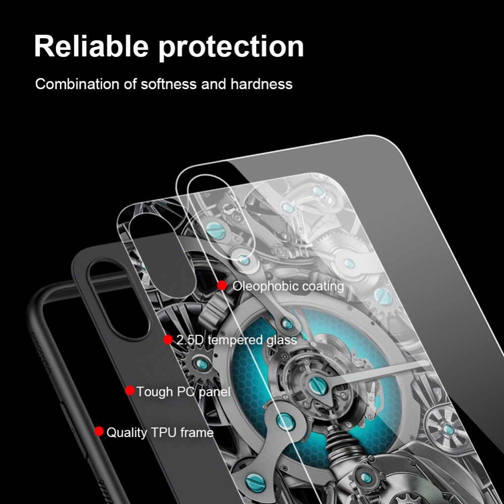 Ốp lưng kính cường lực cho iPhone X - Xs - Xs Max hiệu Nillkin Gear Case