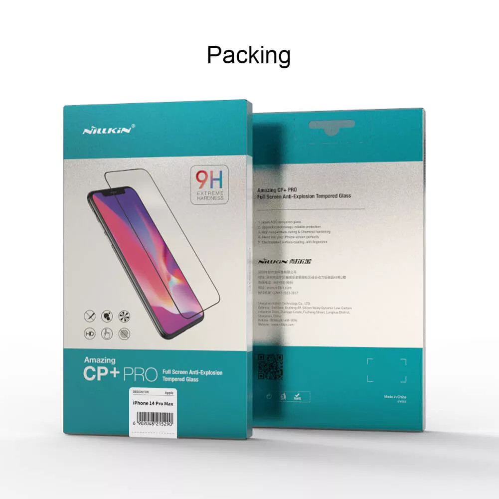 Miếng dán cường lực full màn hình 3D iPhone 14 Pro Max (6.7 inch) hiệu Nillkin Amazing CP+ Pro
