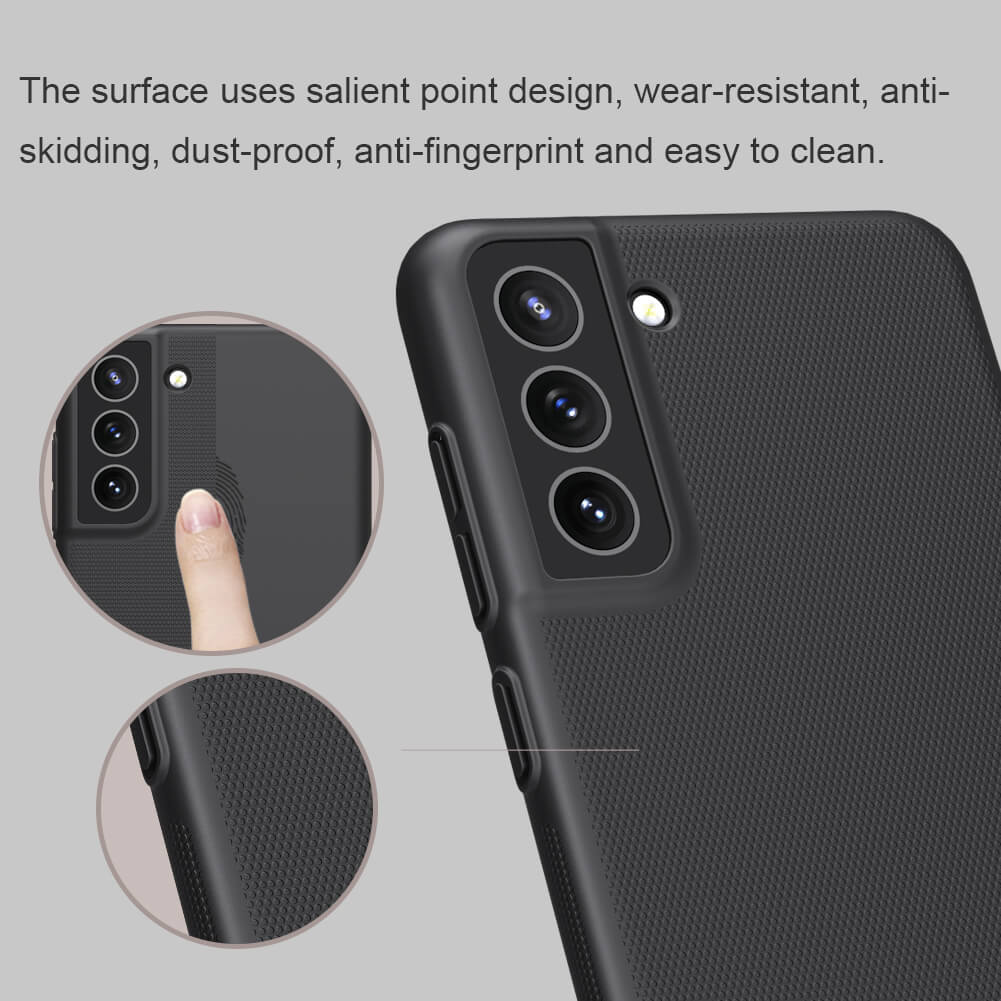 Ốp lưng sần chống sốc cho Samsung Galaxy S21 FE mặt lưng nhám hiệu Nillkin Super Frosted Shield